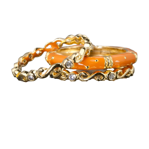 Daniel Steiger Ming Enamel Stacker Terracotta Rings
