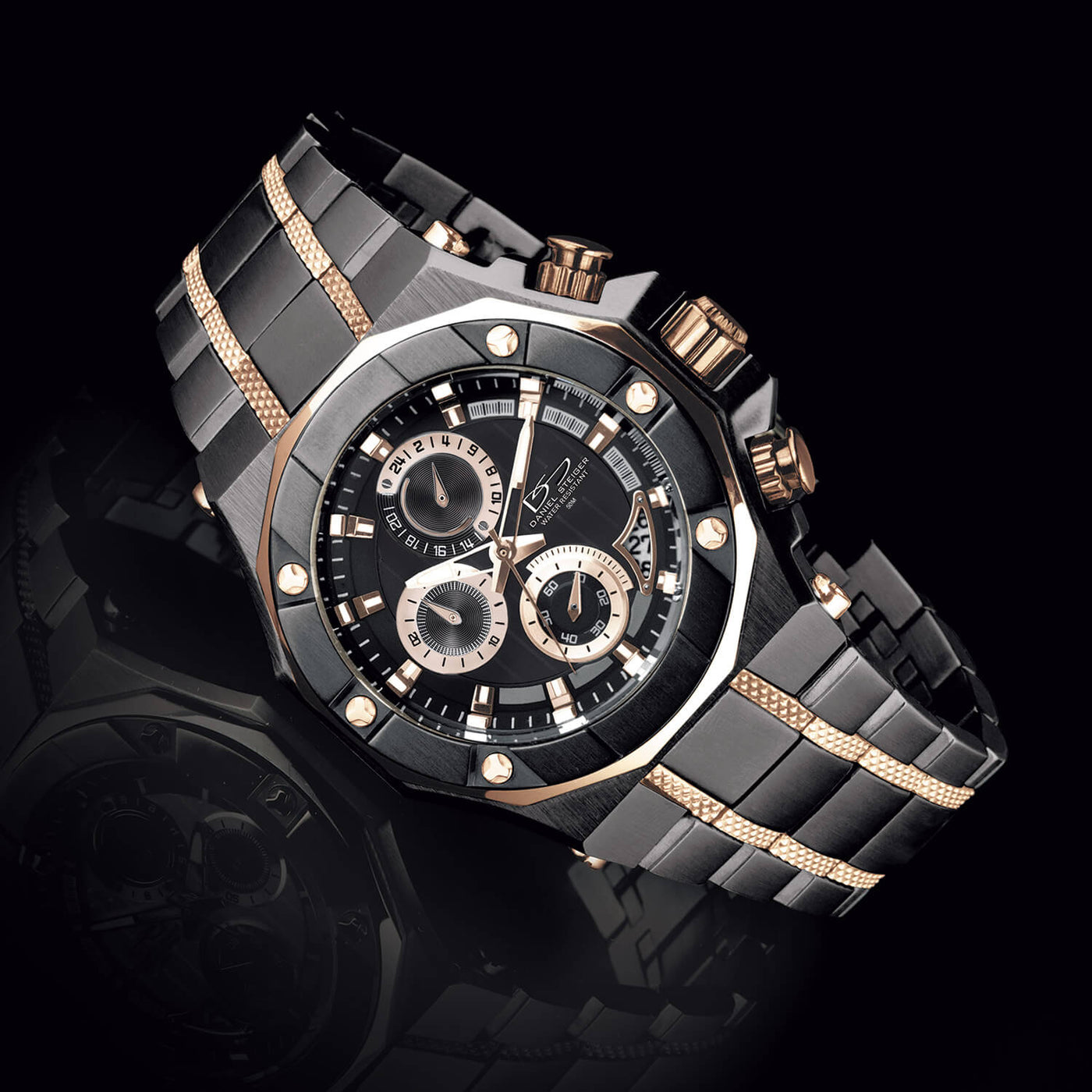 Daniel Steiger Phantom Rose Gold & Black Watch