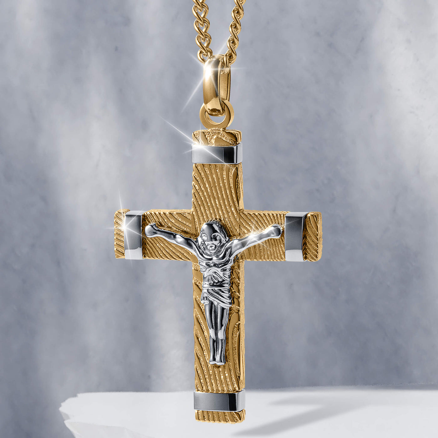 Daniel Steiger Damascus Crucifix Pendant