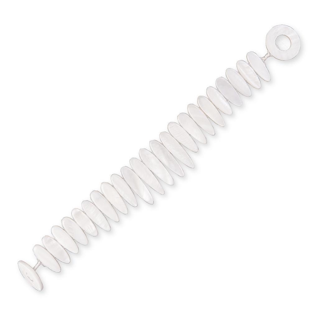 Tropical Pearl Bracelet made of gems, featuring a sleek design with oval-shaped white pearls, perfect jewelry piece for women seeking elegant bracelets.