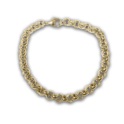 Maxus Golden Steel Bracelet featuring polished gold-plated stainless steel links designed for men, combining elegance with durable craftsmanship in a stylish chain bracelet.
