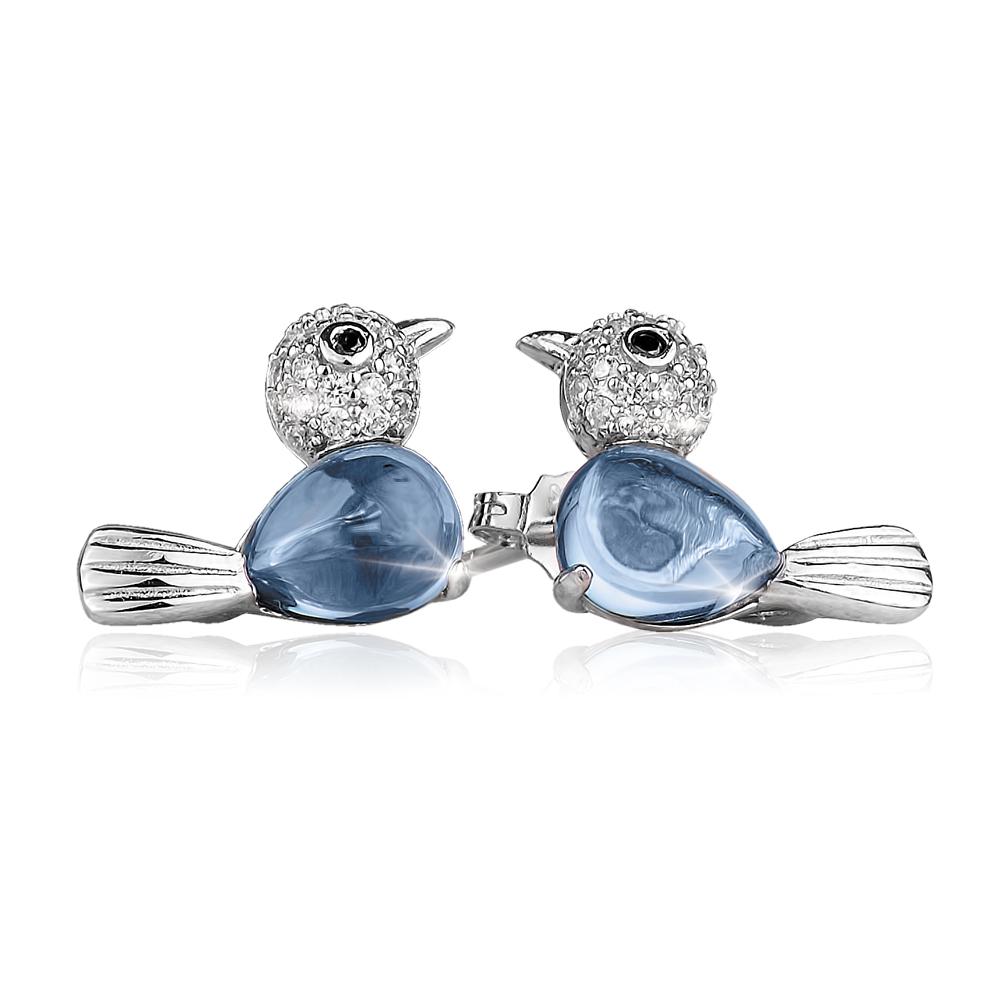 Daniel Steiger Watch The Bird Earrings Blue Topaz