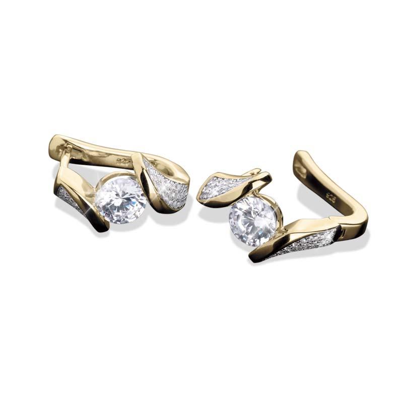 Regalia Twist Earrings crafted in sterling silver featuring a twisted design with sparkling clear gemstones, elegant women's jewelry perfect for stylish occasions.