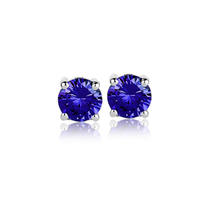 Brilliant Birthstones Earrings September featuring deep blue gemstones set in sterling silver with rhodium plating, designed for women’s elegant jewelry collections.