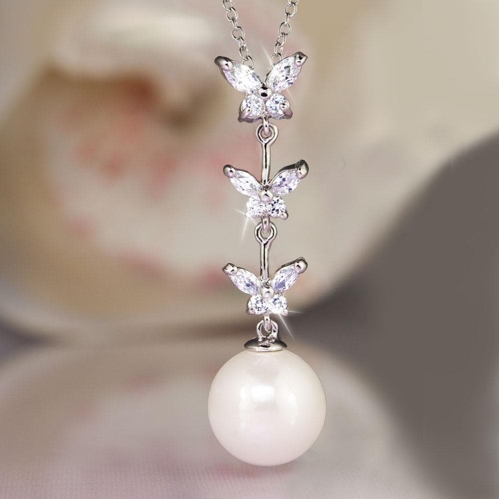 Daniel Steiger Butterfly Pearl Pendant