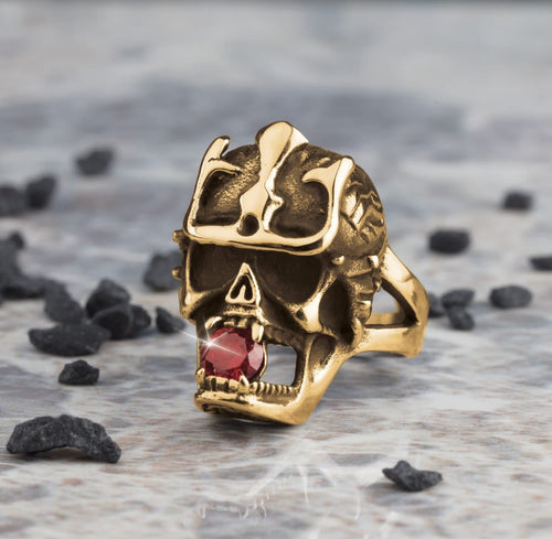 Daniel Steiger Azteca Skull Gold Men&