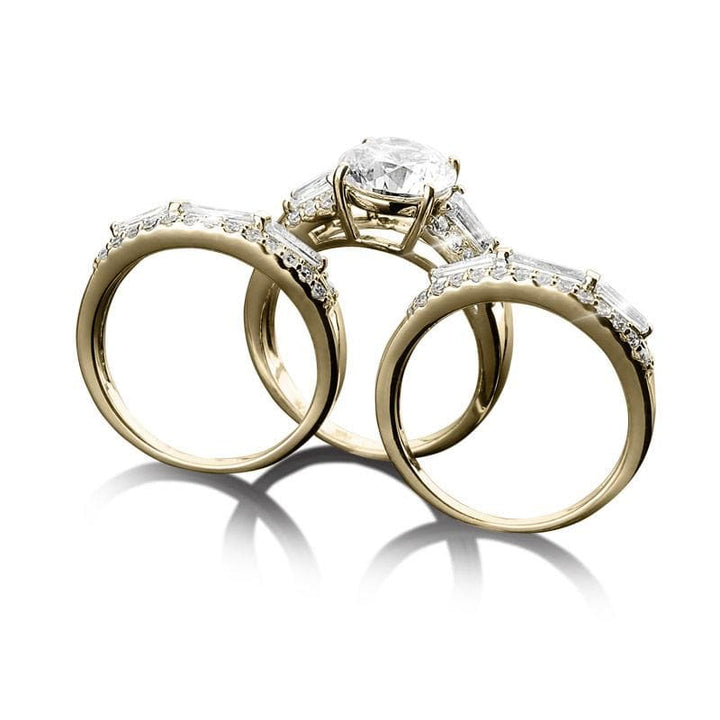 Bali Golden Bridal Ring featuring sterling silver with gold plating, showcasing elegant clear gemstones in a sophisticated bridal design for women’s jewelry.