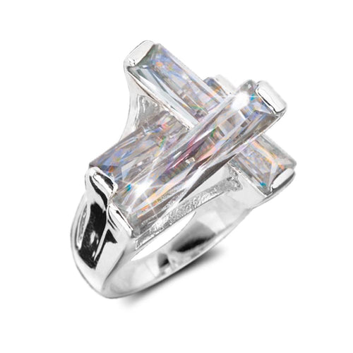 Daniel Steiger Contemporary Cross Ring Clear