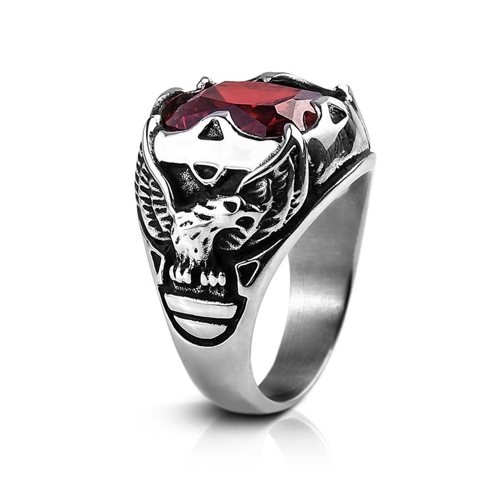 Daniel Steiger Men's Red Eagle Stone Ring