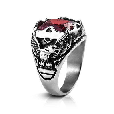 Daniel Steiger Men's Red Eagle Stone Ring