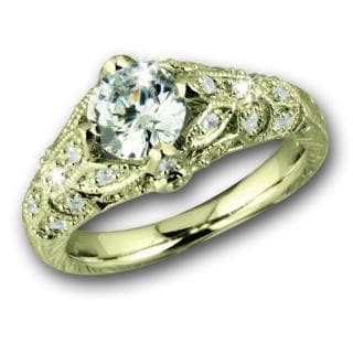 Floral Vine Ring Gold featuring sterling silver with gold plating, adorned with a sparkling central gemstone and intricate vine-inspired detailing, designed for women’s jewelry.