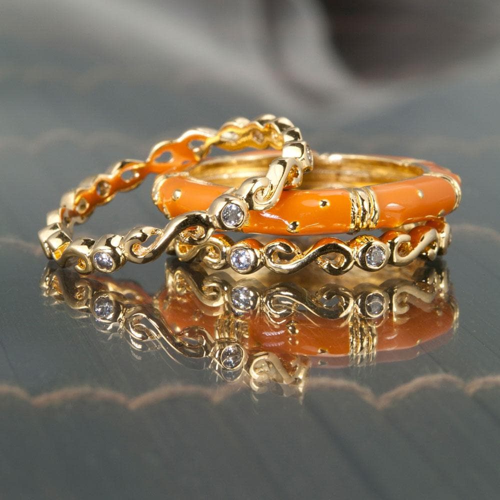 Daniel Steiger Ming Enamel Stacker Terracotta Rings