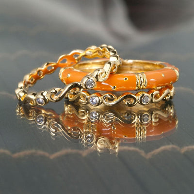 Daniel Steiger Ming Enamel Stacker Terracotta Rings