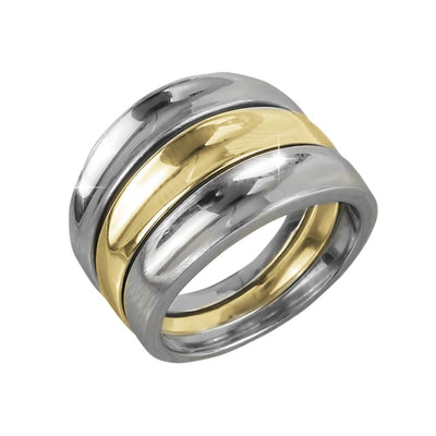 Clementine Twist Ring featuring a two-tone sterling silver design with intertwined bands, offering a sophisticated and elegant jewelry piece for women.